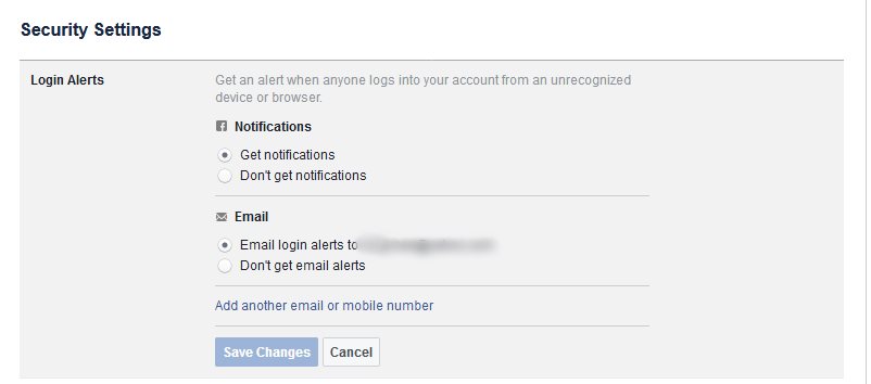 Facebook Security Login